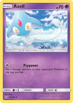 Azelf Pokemon card from Unified Minds