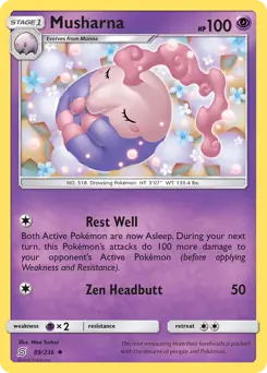 Musharna Pokemon card from Unified Minds