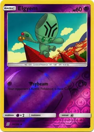 Elgyem Reverse Holo Pokemon card from Unified Minds
