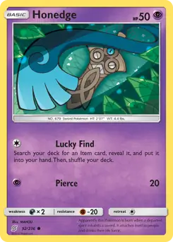 Honedge Pokemon card from Unified Minds