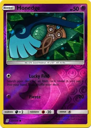Honedge Reverse Holo Pokemon card from Unified Minds