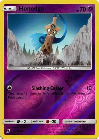 Honedge Reverse Holo Pokemon card from Unified Minds