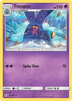 Toxapex Pokemon card from Unified Minds