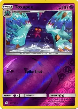 Toxapex Reverse Holo Pokemon card from Unified Minds
