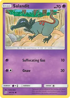Salandit Pokemon card from Unified Minds