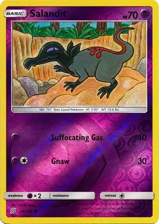 Salandit Reverse Holo Pokemon card from Unified Minds