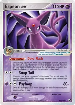 Espeon ex Pokemon card from Unseen Forces