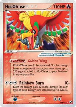 Ho-Oh ex Pokemon card from Unseen Forces