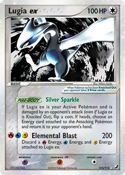 Lugia ex Pokemon card from Unseen Forces