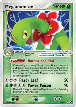 Meganium ex Pokemon card from Unseen Forces