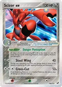 Scizor ex Pokemon card from Unseen Forces