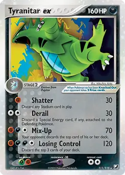 Tyranitar ex Pokemon card from Unseen Forces