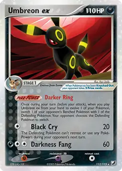 Umbreon ex Pokemon card from Unseen Forces
