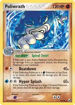 Poliwrath Pokemon card from Unseen Forces