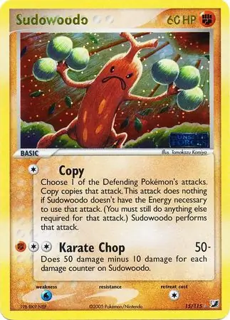Sudowoodo Reverse Holo Pokemon card from Unseen Forces