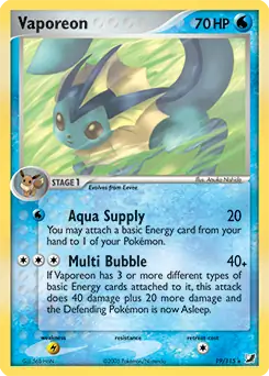 Vaporeon Pokemon card from Unseen Forces