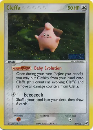 Cleffa Reverse Holo Pokemon card from Unseen Forces