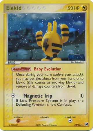 Elekid Reverse Holo Pokemon card from Unseen Forces