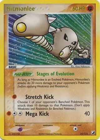 Hitmonlee Reverse Holo Pokemon card from Unseen Forces