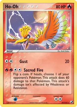 Ho-Oh Pokemon card from Unseen Forces
