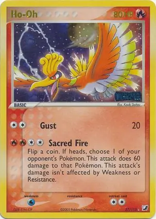 Ho-Oh Reverse Holo Pokemon card from Unseen Forces