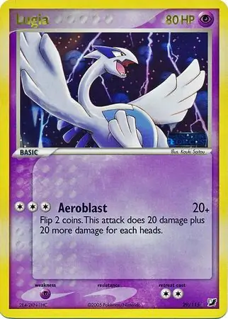 Lugia Reverse Holo Pokemon card from Unseen Forces