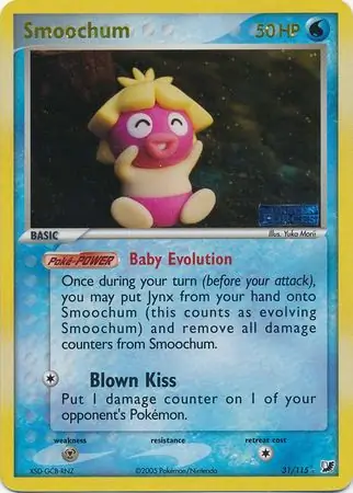 Smoochum Reverse Holo Pokemon card from Unseen Forces