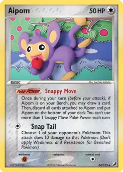 Aipom Pokemon card from Unseen Forces