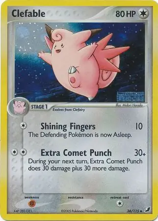 Clefable Reverse Holo Pokemon card from Unseen Forces