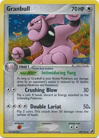 Granbull Reverse Holo Pokemon card from Unseen Forces