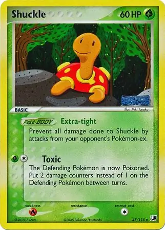 Shuckle Reverse Holo Pokemon card from Unseen Forces