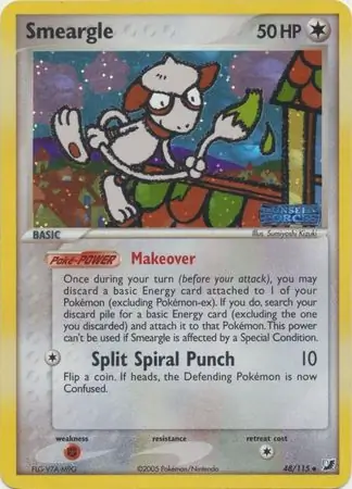 Smeargle Reverse Holo Pokemon card from Unseen Forces