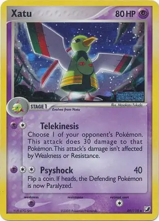 Xatu Reverse Holo Pokemon card from Unseen Forces