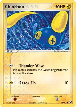 Chinchou Pokemon card from Unseen Forces