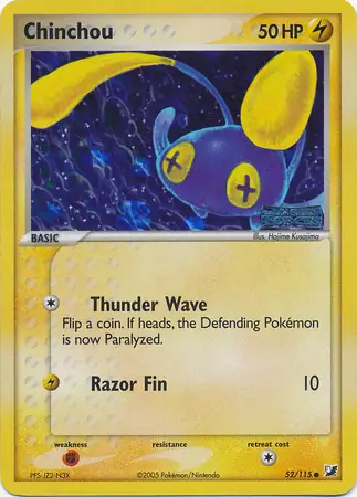 Chinchou Reverse Holo Pokemon card from Unseen Forces