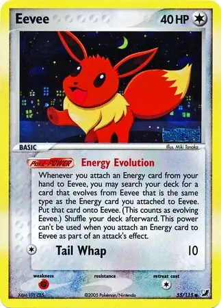 Eevee Reverse Holo Pokemon card from Unseen Forces