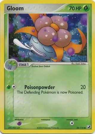Gloom Reverse Holo Pokemon card from Unseen Forces