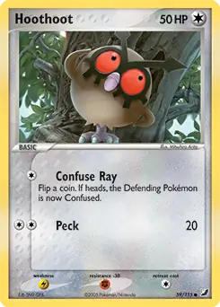 Hoothoot Pokemon card from Unseen Forces