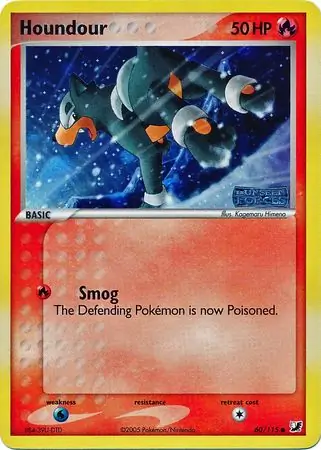 Houndour Reverse Holo Pokemon card from Unseen Forces