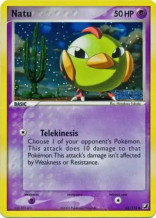 Natu Reverse Holo Pokemon card from Unseen Forces