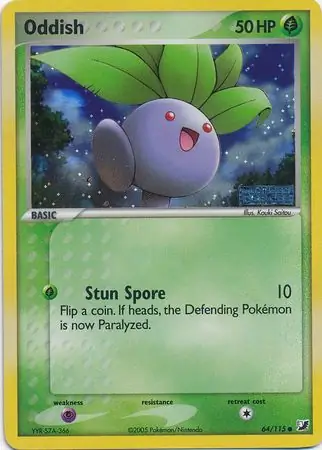Oddish Reverse Holo Pokemon card from Unseen Forces
