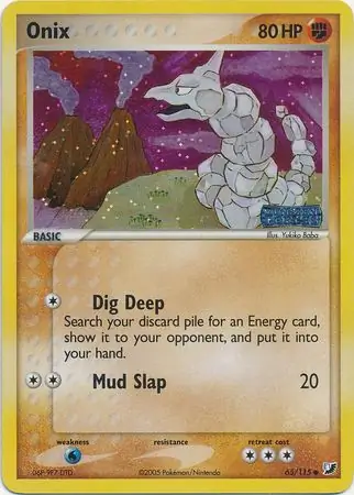 Onix Reverse Holo Pokemon card from Unseen Forces