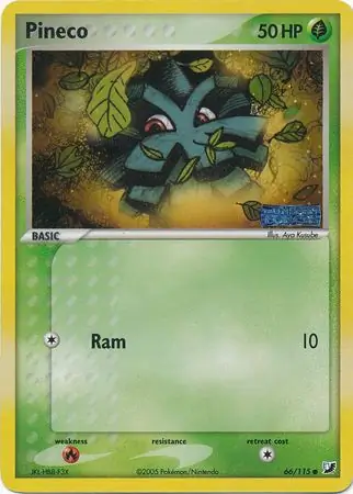 Pineco Reverse Holo Pokemon card from Unseen Forces