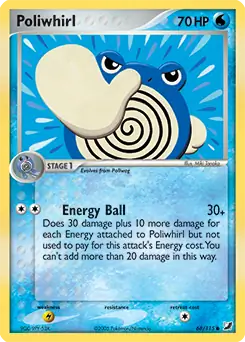 Poliwhirl Pokemon card from Unseen Forces