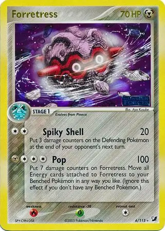 Forretress Reverse Holo Pokemon card from Unseen Forces