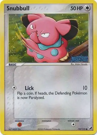 Snubbull Reverse Holo Pokemon card from Unseen Forces