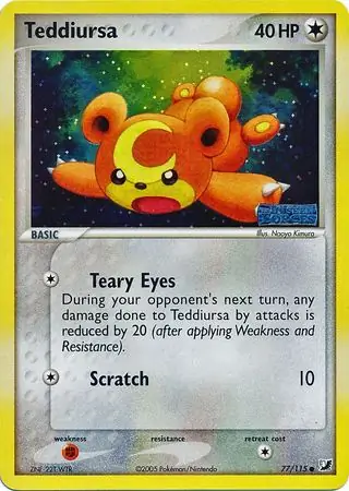 Teddiursa Reverse Holo Pokemon card from Unseen Forces
