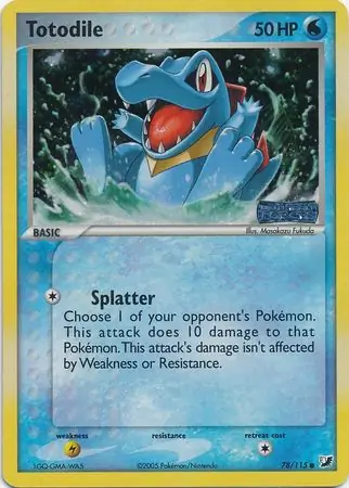Totodile Reverse Holo Pokemon card from Unseen Forces