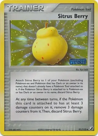 Sitrus Berry Reverse Holo Pokemon card from Unseen Forces