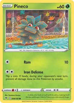 Pineco Pokemon card from Vivid Voltage